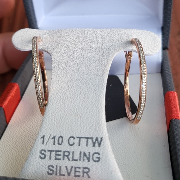 Diamond Hoop Earrings - Picture 1 of 5